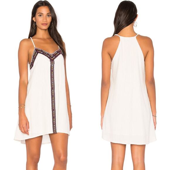 NWT Sanctuary Maya Embroidered Cotton Shift Dress Textured V-neck A-Line Size XS - Picture 1 of 16